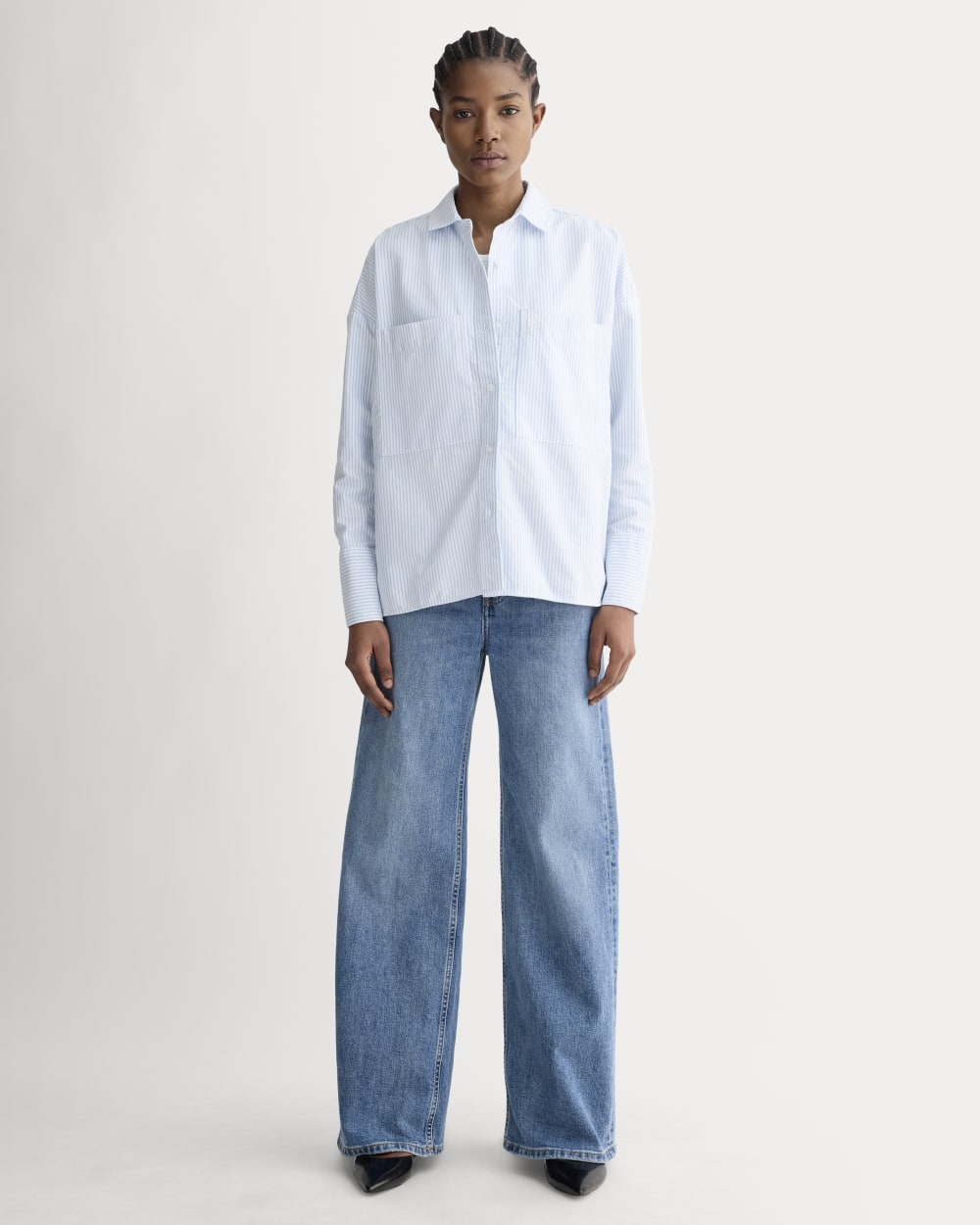 The Boxy Oxford | White / Blue - Image 3