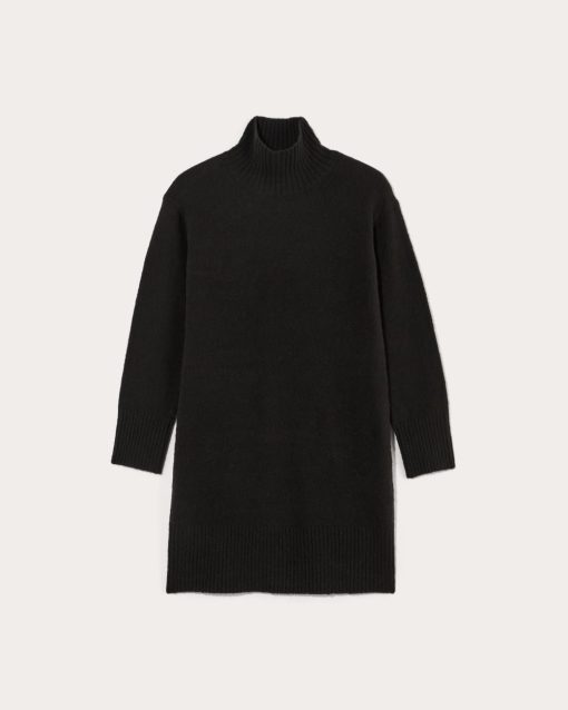 Alternative view of The Sweater Dress in Plush Cotton | Black