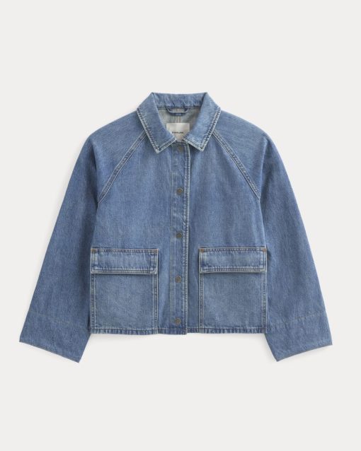 Alternative view of Cropped Denim Jacket | Medium Indigo