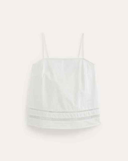Alternative view of The Lace Trim Tank | White