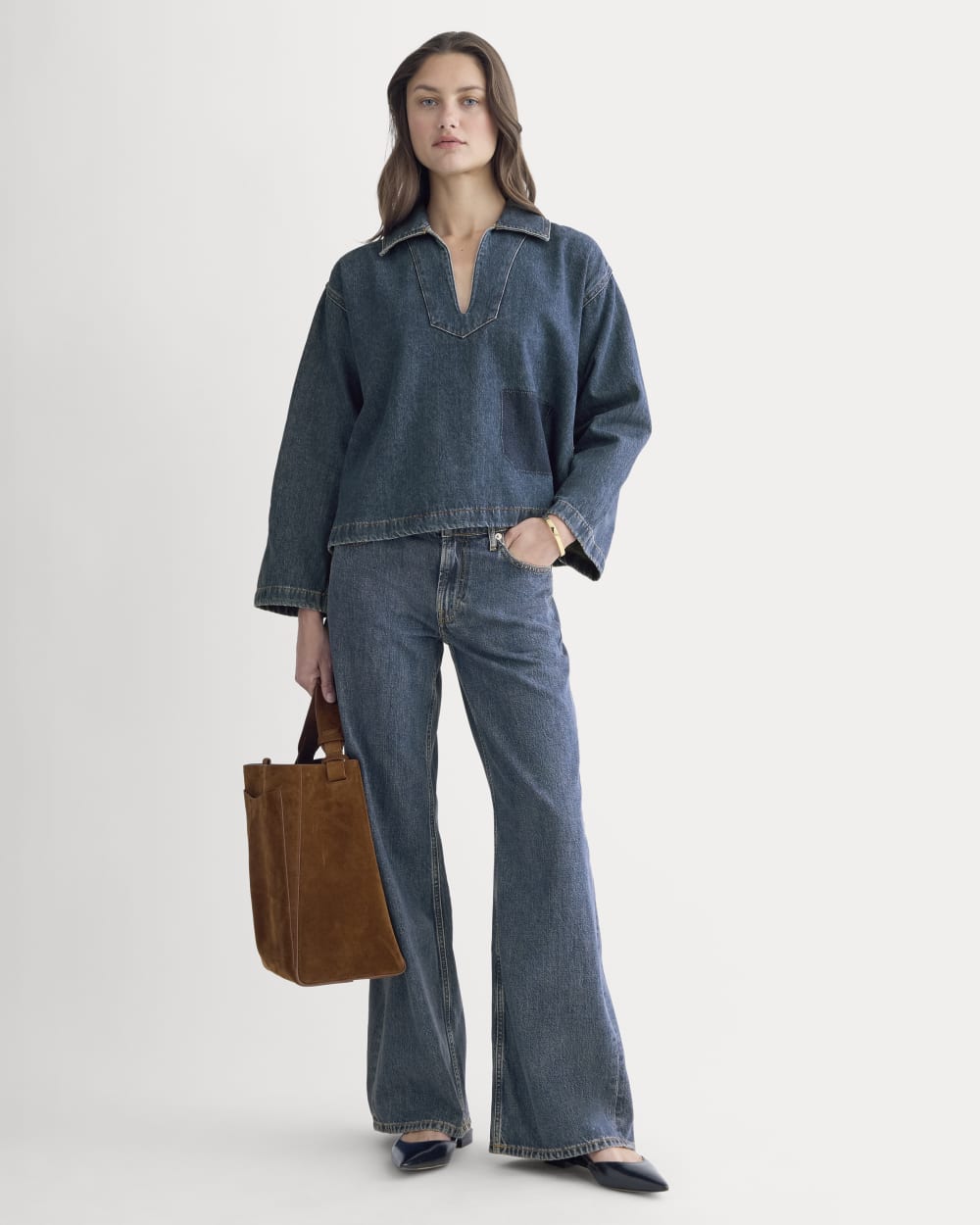 The Cropped Denim Tunic | Tungsten Blue Stone - Image 3