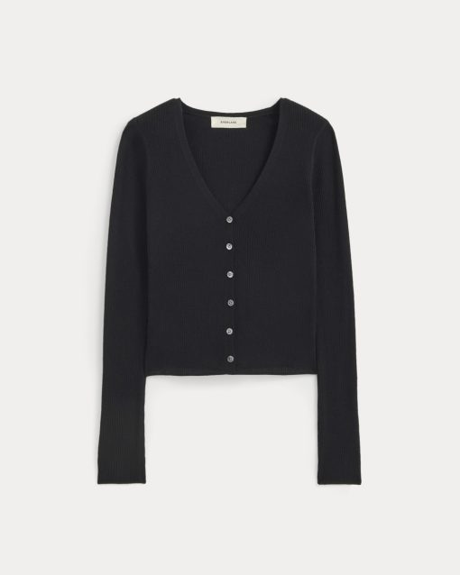 Alternative view of The Cardigan in Ultrasoft Merino | Black