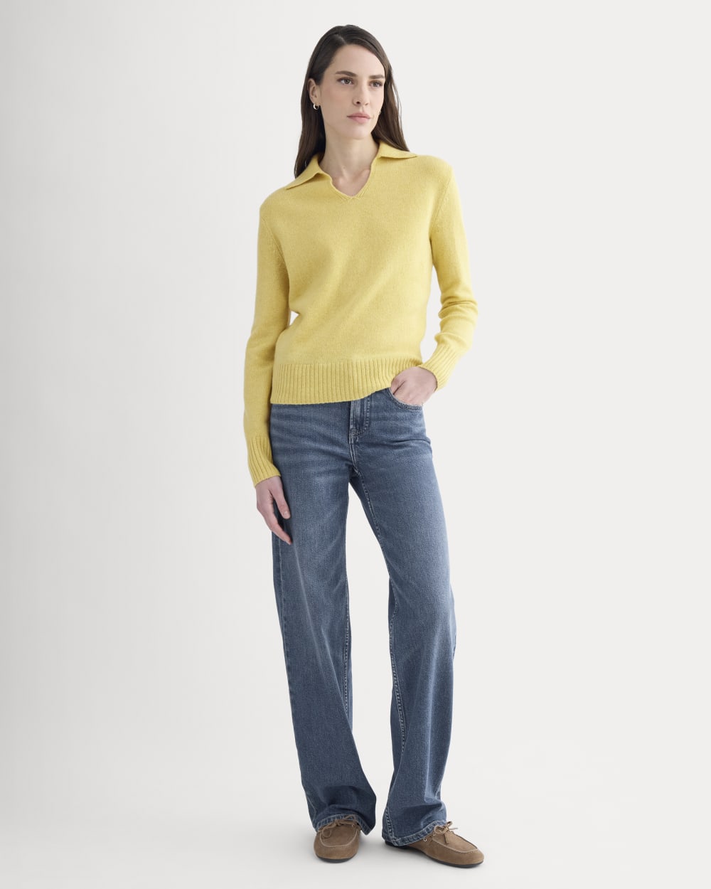Cashmere Polo Sweater | Double Cream Heather - Image 5