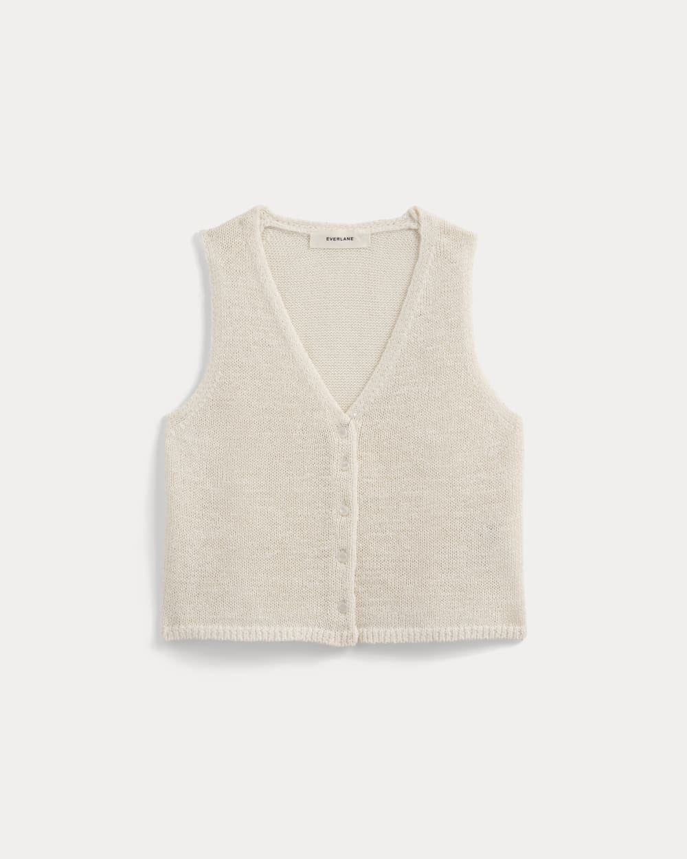 Button-Front Tank in Tape Yarn | Bone - Image 2