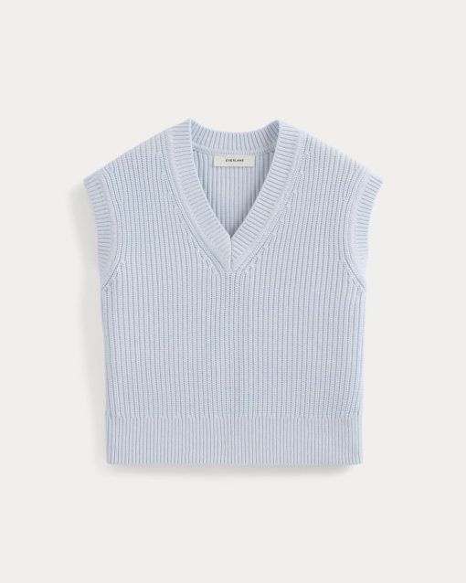 Alternative view of Ribbed V-Neck Vest in Everyday Cotton | Skywriting