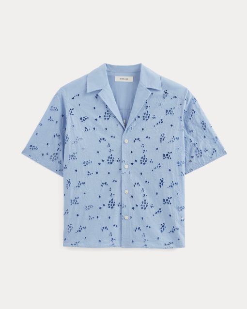 Alternative view of The Eyelet Camp Shirt | Sky Blue