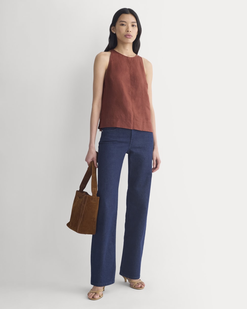 The Linen High-Neck Tank | Henna Red - Image 3