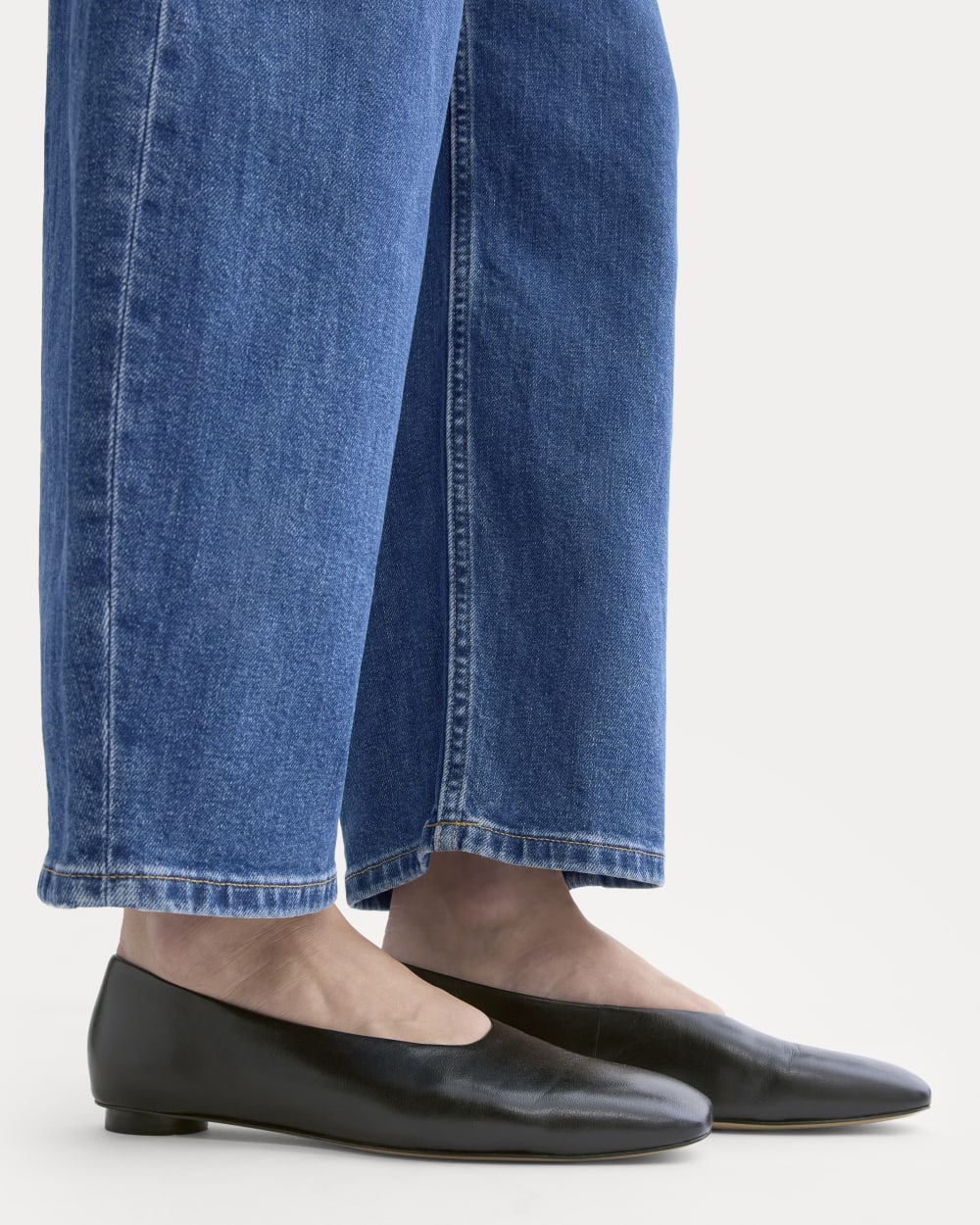 Gallery Square-Toe Flat | Black - Image 4