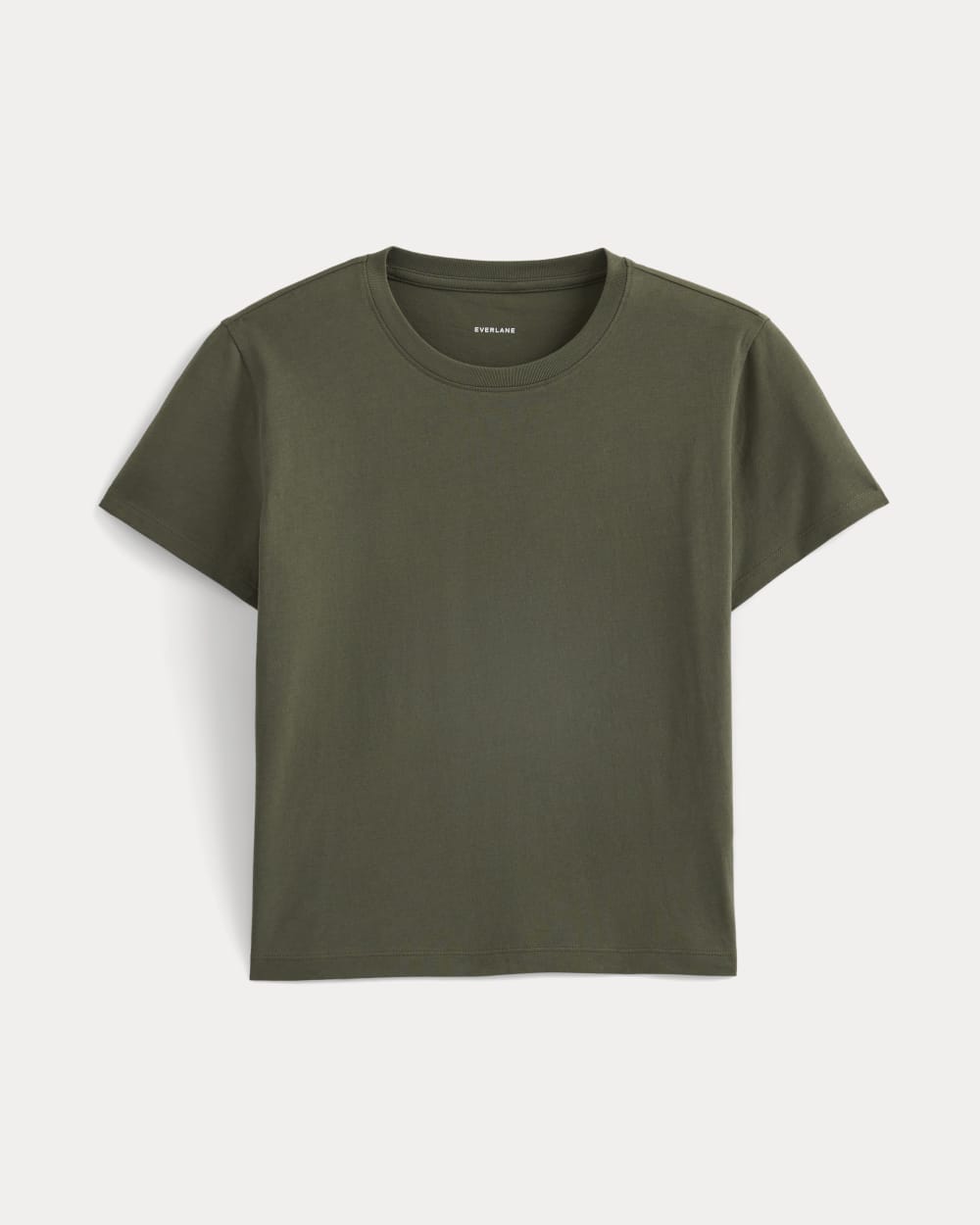 The Box-Cut Tee in Essential Cotton | Olive Night | No Pocket - Image 2