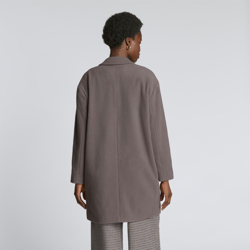 The Italian ReWool® Cocoon Coat | Taupe Grey - Image 3