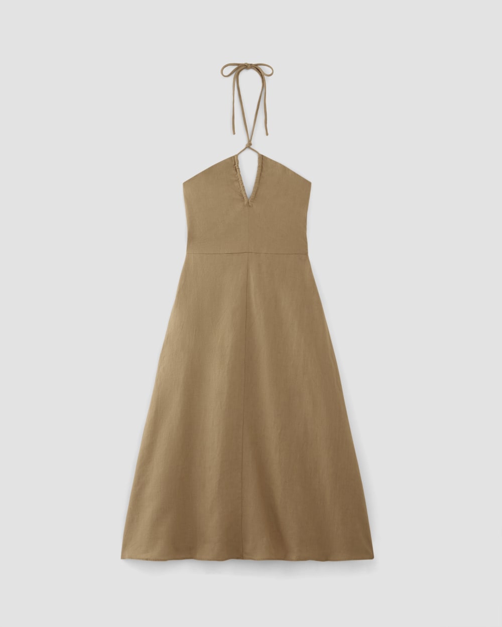 The Linen Halter-Neck Dress | Tiger's Eye - Image 2