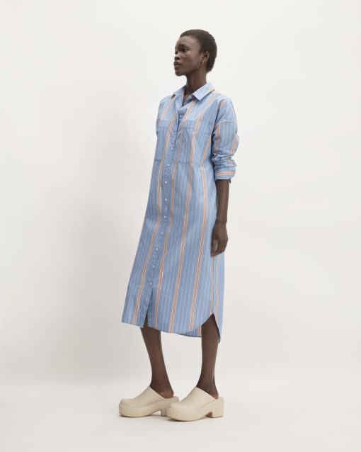 Alternative view of The Midi Cotton Shirt Dress | Parisian Blue / Black / Rusted Red / Bone
