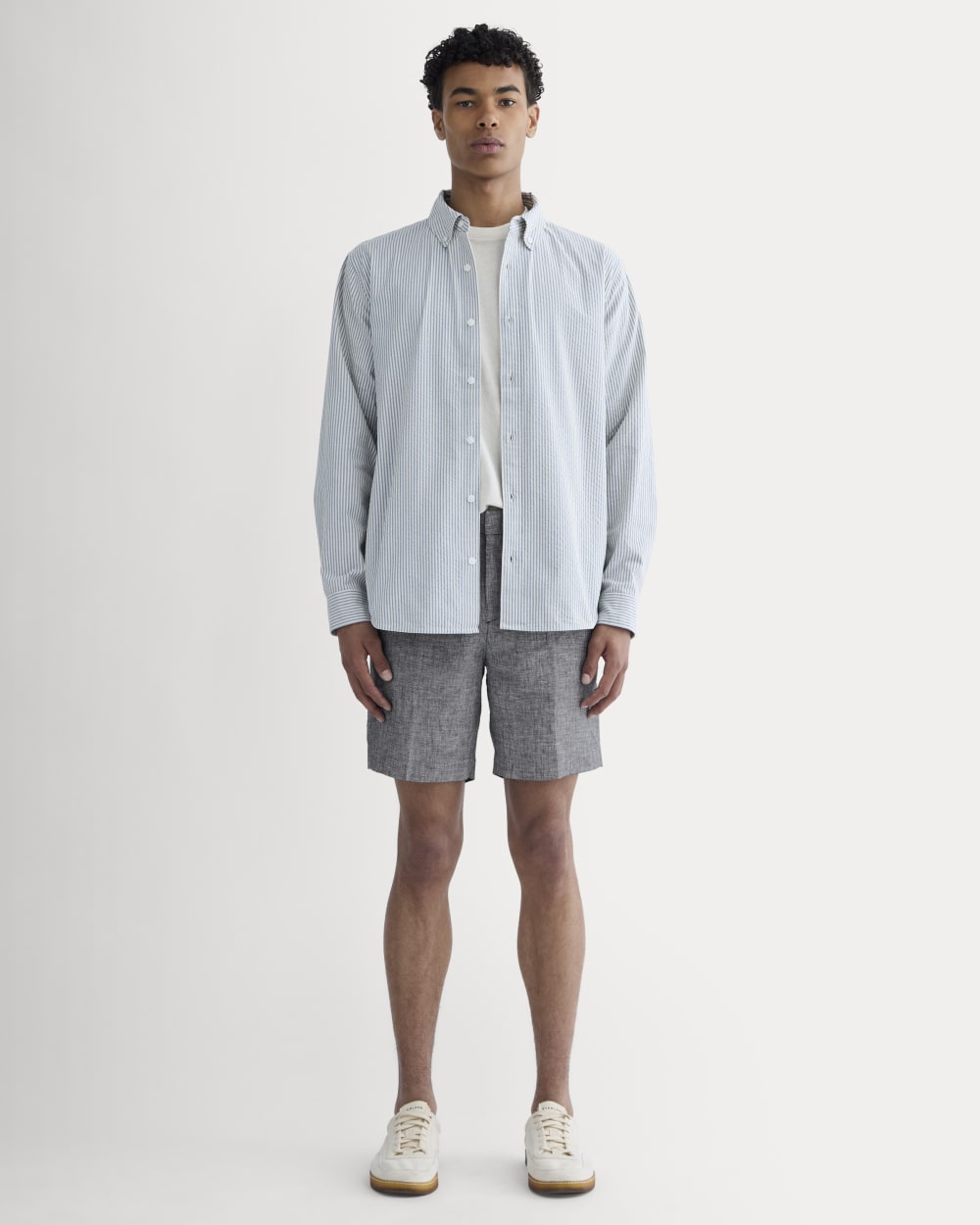 The 7 Linen Trouser Short | Navy Chambray - Image 3