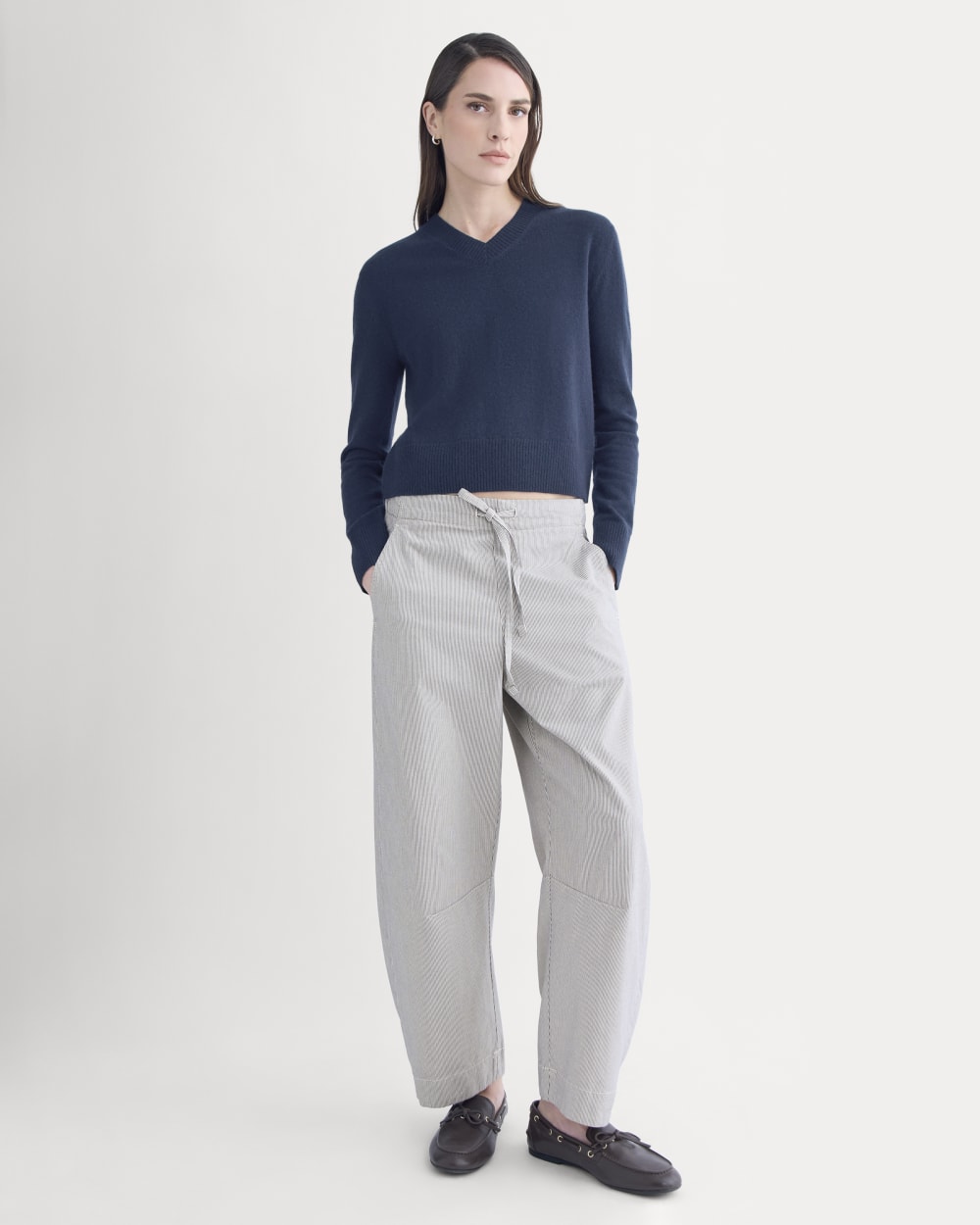 The Easy Barrel Pant | Canvas Tan / Navy - Image 3