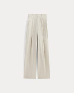 Alternative view of The Draper Pleated Pant in Buttersmooth | Heathered Oat | 32 Inseam