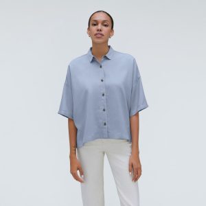 Alternative view of The Drapey Square Shirt | Blue Slate