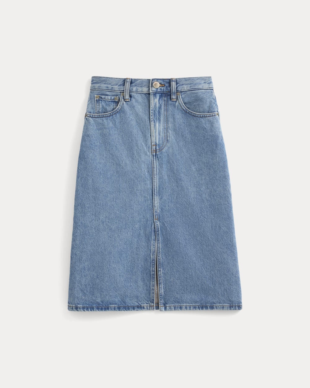 Mid-Rise Denim Midi Skirt | Vintage Mid Indigo - Image 2