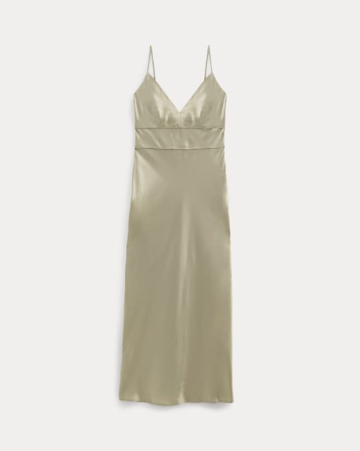 Alternative view of Bias Cut Slip Dress in Silk Charmeuse | Peyote