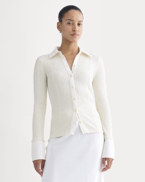 Cozy Rib Button-Up | Bone