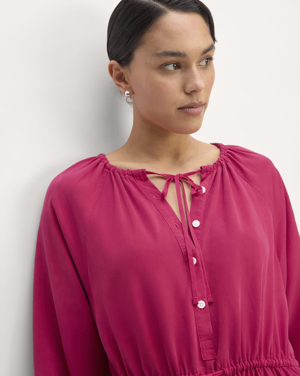 The TENCEL™ Gathered Maxi Dress | Red Currant - Image 4