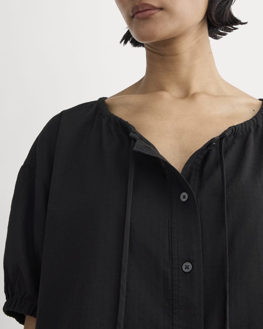 The Gauze Button-Up | Black - Image 4