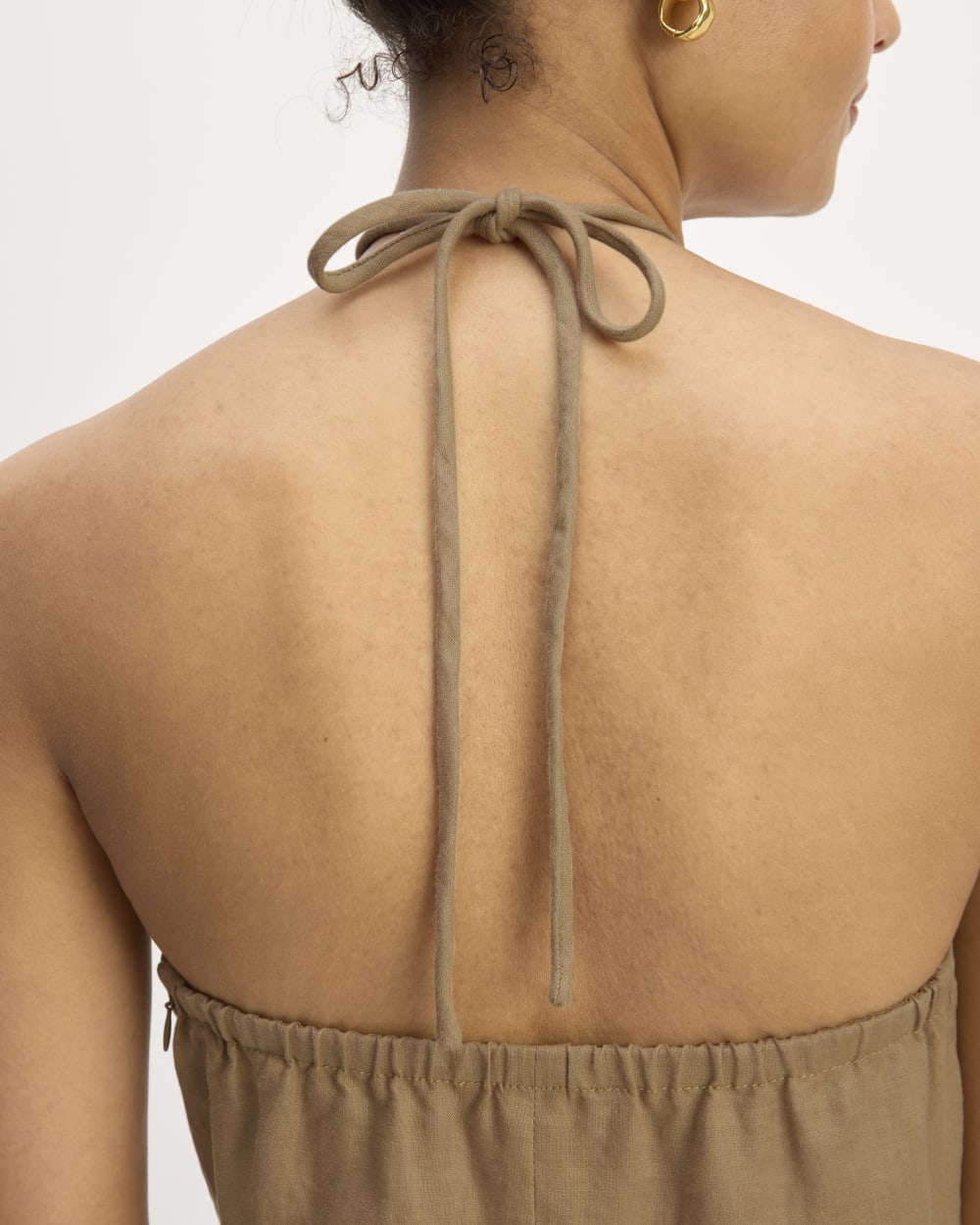 The Linen Halter-Neck Dress | Tiger's Eye - Image 5