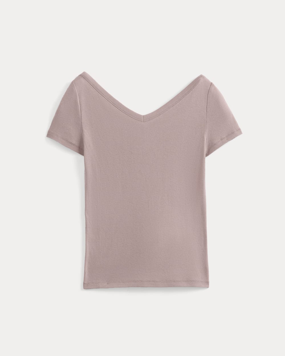 Tissue Short-Sleeve V-Neck Top | Dusty Rose - Image 2
