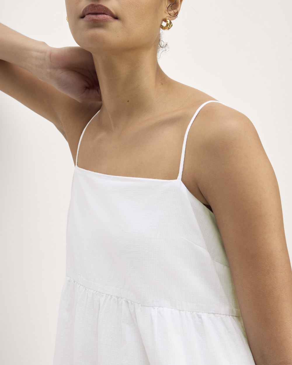 The Gauze Tiered Dress | White - Image 3