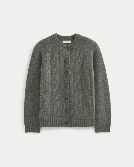 Alternative view of Cloud Cable Cardigan | Heather Charcoal
