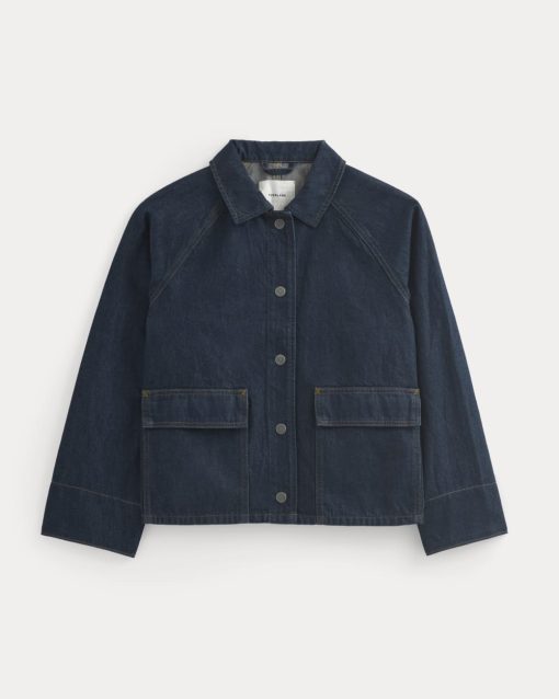 Alternative view of Cropped Denim Jacket | Garment-Dyed Indigo