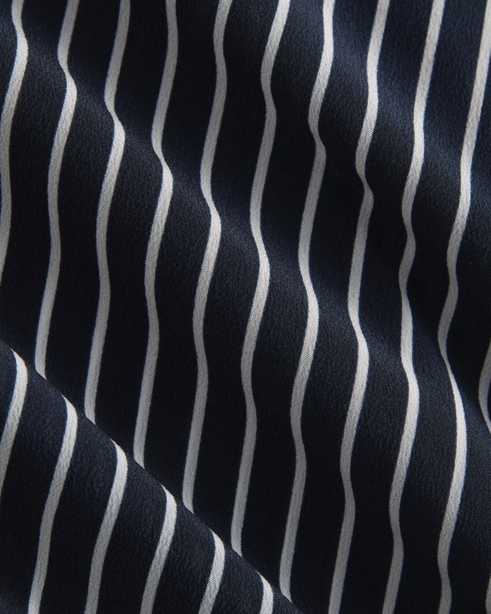 The Boxy Shirt in Washable Silk | True Navy / Bone Stripe - Image 6