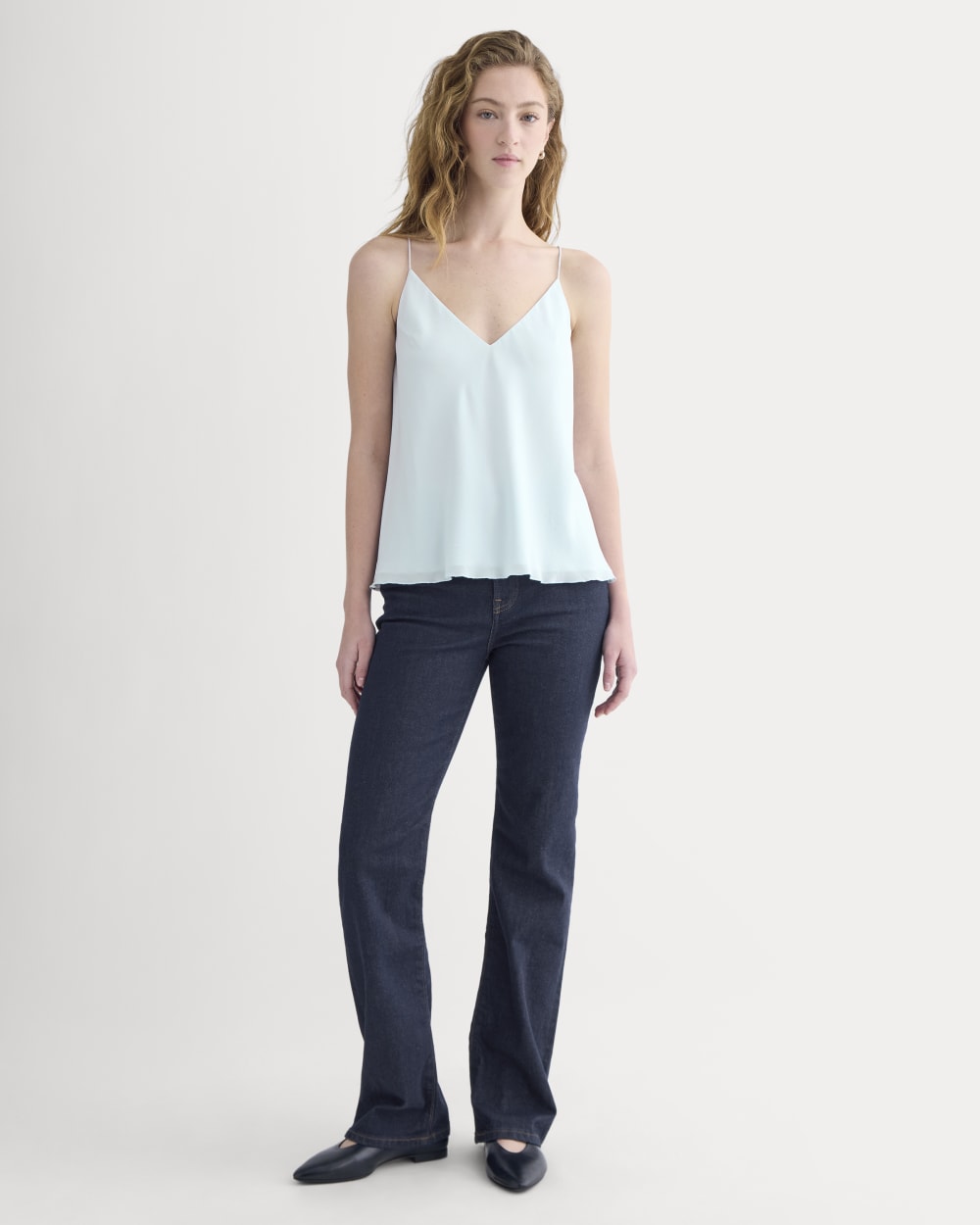 The Tie Back Cami in Washable Silk | Skywriting - Image 4