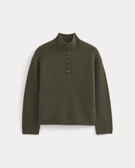 Alternative view of The Cocoon Henley in Wool Cashmere | Heather Beech