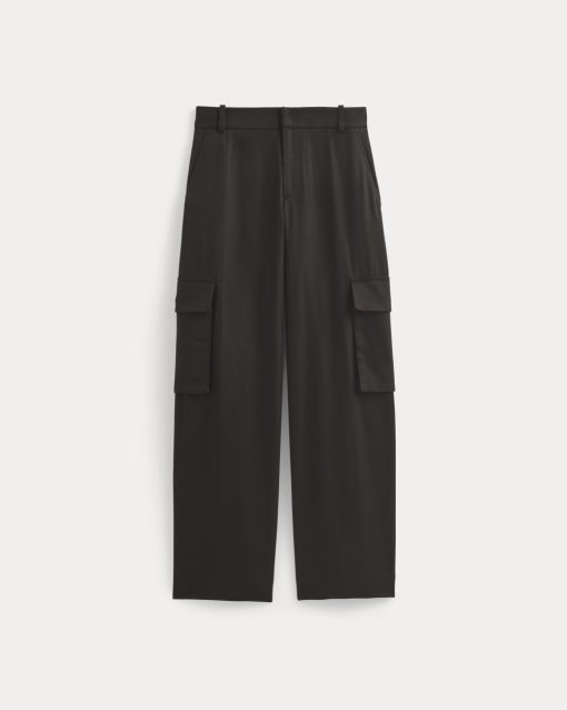 Alternative view of Wide-Leg Cargo Trouser in Buttersmooth | Black