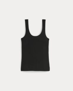 Alternative view of The Light Ribbed Cami in Ultrasoft Merino | Black
