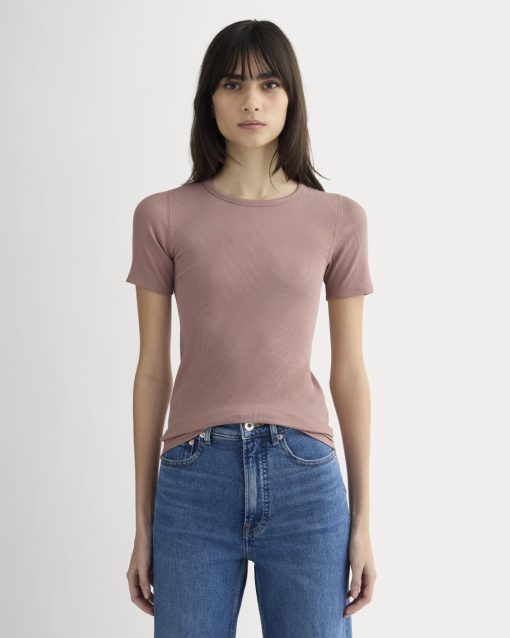 The Luxe Rib Crew | Rose Dusk