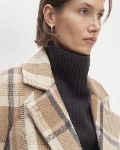 Alternative view of The Italian ReWool® Long Peacoat | Heathered Charcoal / Cornstalk / Toasted Coconut / Biscotti
