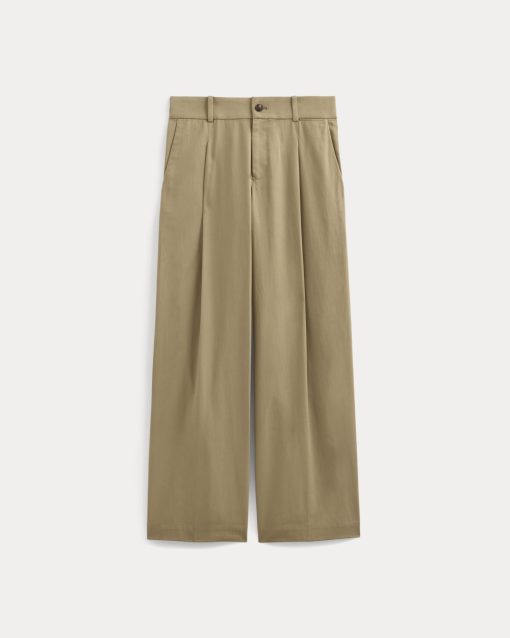 Alternative view of Wide-Leg Trouser in Buttersmooth | Ash Brown | 30 Inseam