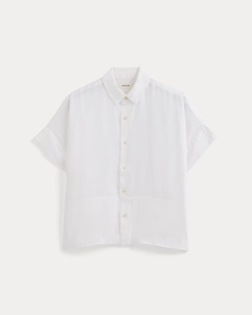 Alternative view of The Boxy Shirt in Linen | White