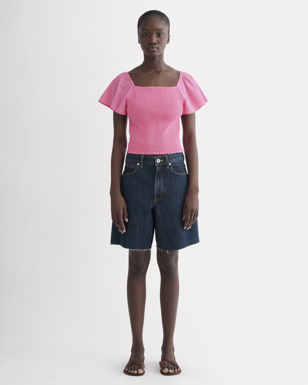 The Gauze Smocked Top | Deep Pink - Image 3