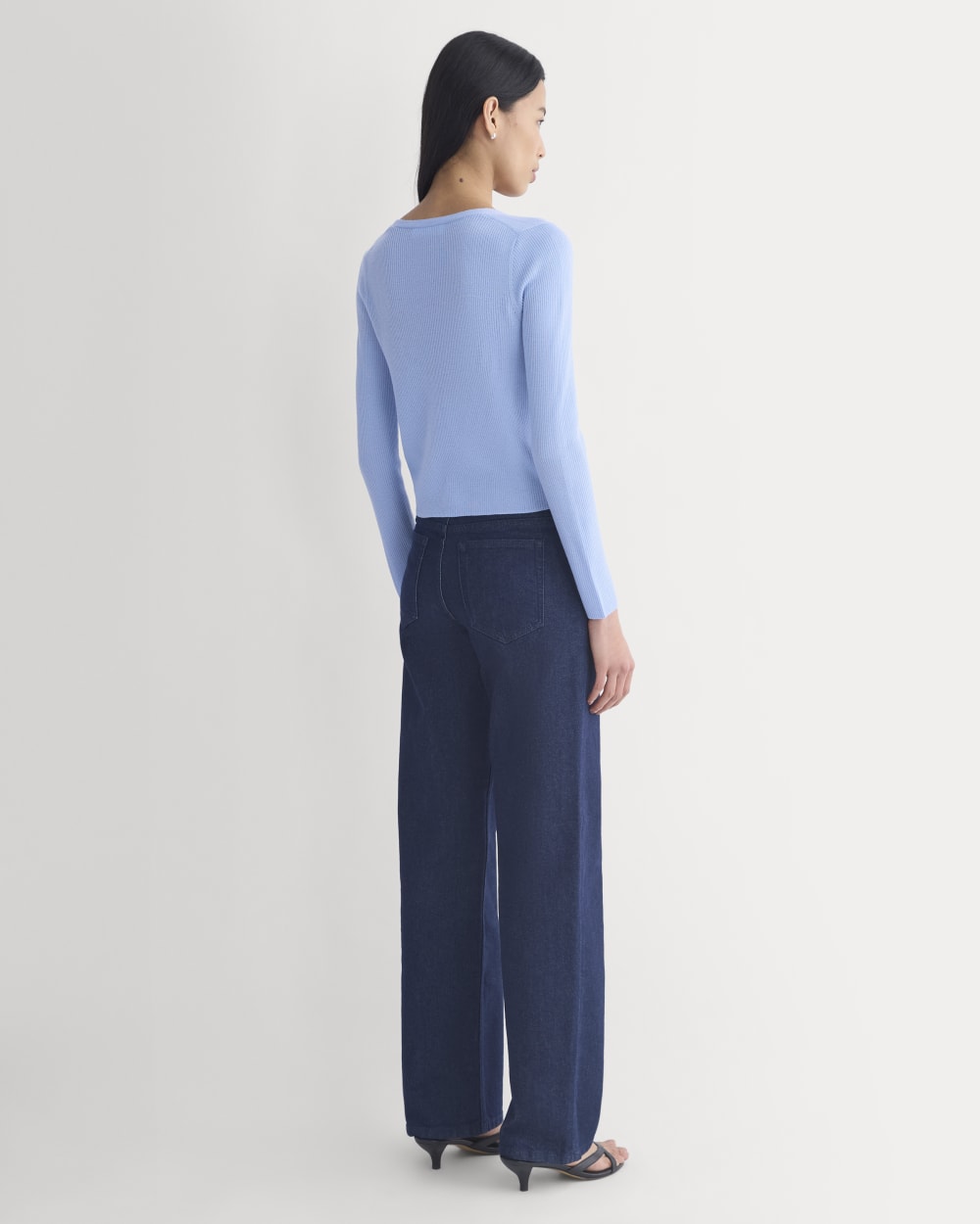 The Cardigan in Ultrasoft Merino | Open Air Blue - Image 4