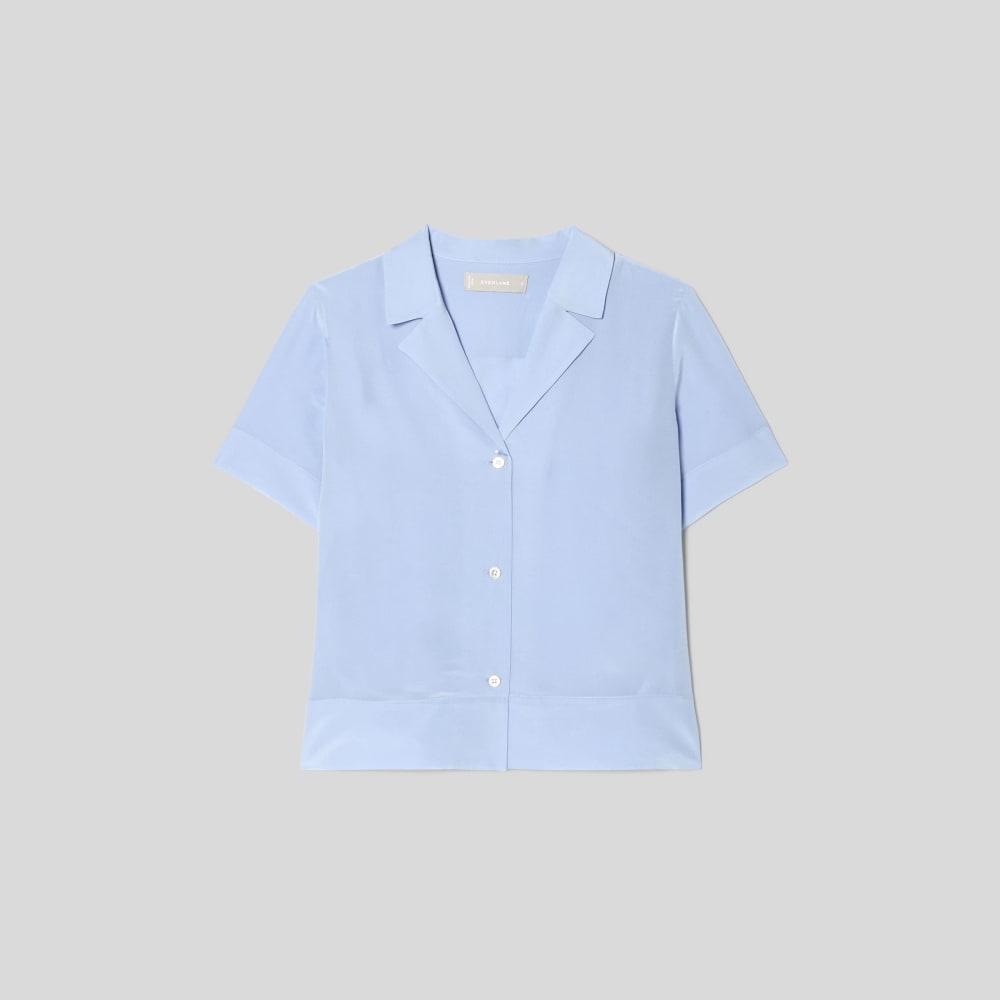 The Notch Shirt in Washable Silk | Periwinkle - Image 2