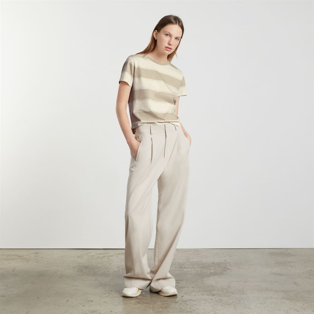 The Box-Cut Tee in Essential Cotton | Pale Khaki / Canvas Tan | No Pocket - Image 4