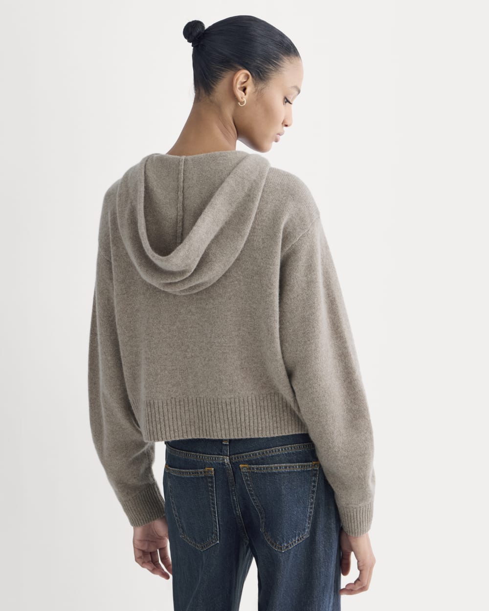 Full-Zip Hoodie in Wool Cashmere | Oatmeal - Image 4