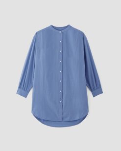 Alternative view of The Gauze Oversized Shirt | Blue Opal