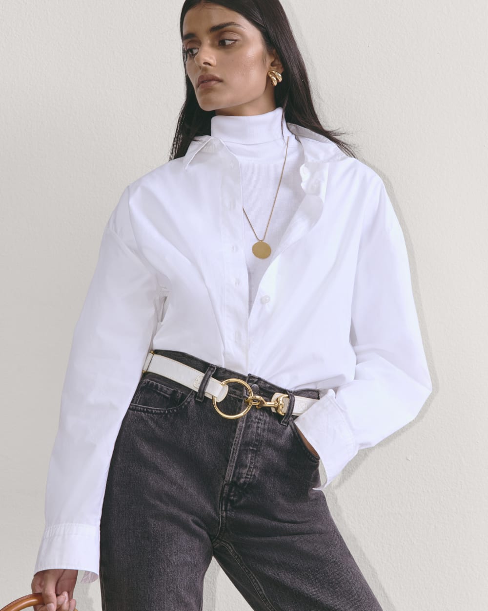 The Luxe Rib Turtleneck | White - Image 4
