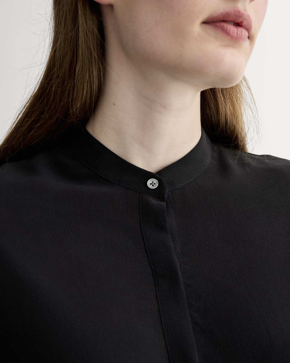 The Popover Top in Washable Silk | Black - Image 4