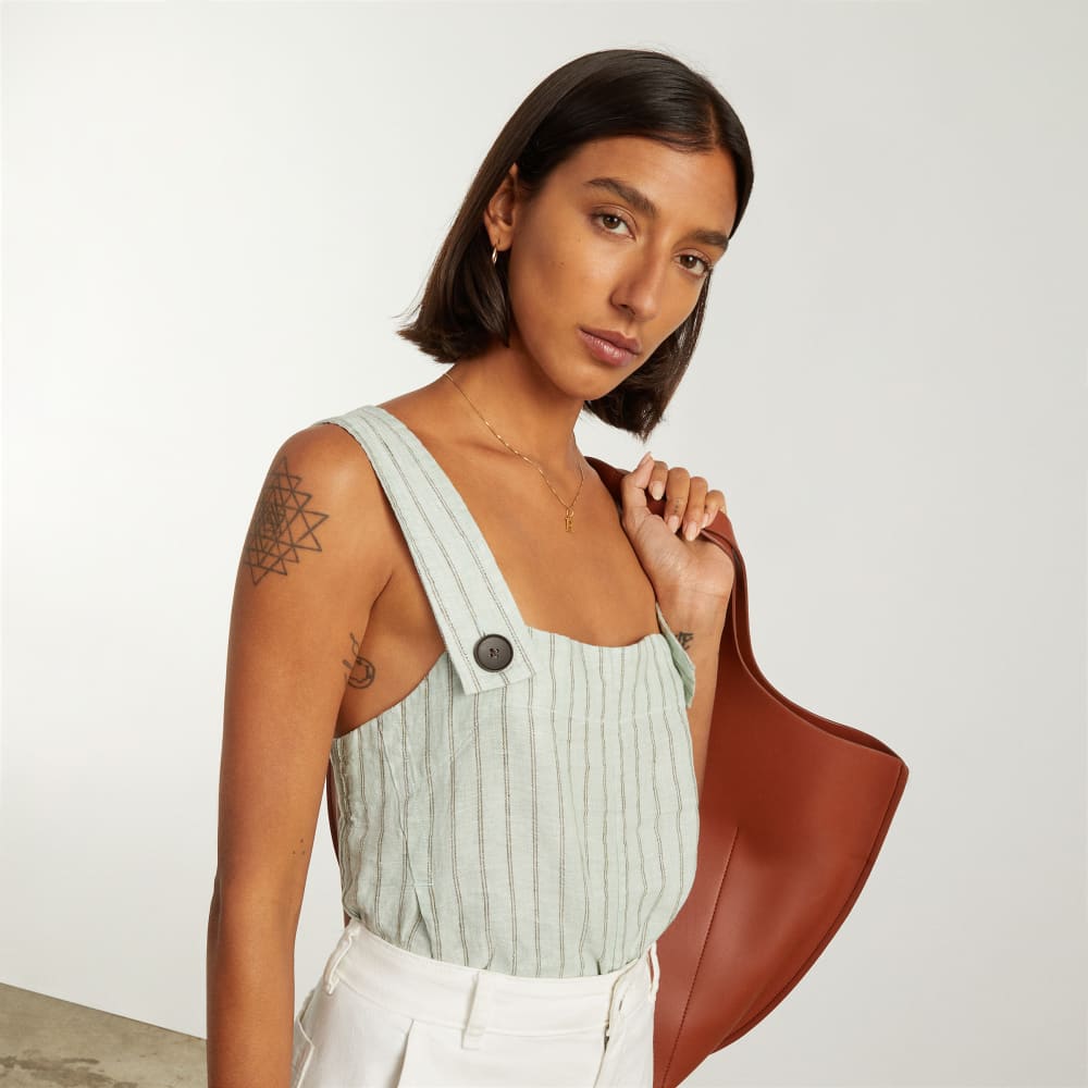 The Apron Linen Tank | Seafoam Pinstripe - Image 6