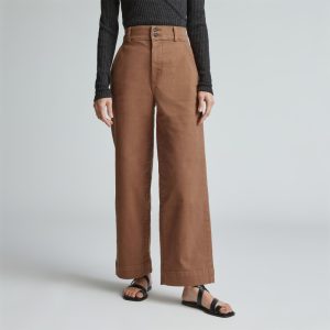 Alternative view of The Organic Wide-Leg Pant | Carob Brown