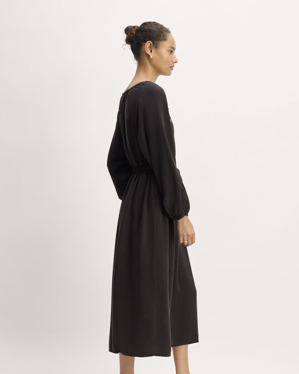 The TENCEL™ Gathered Maxi Dress | Black - Image 3
